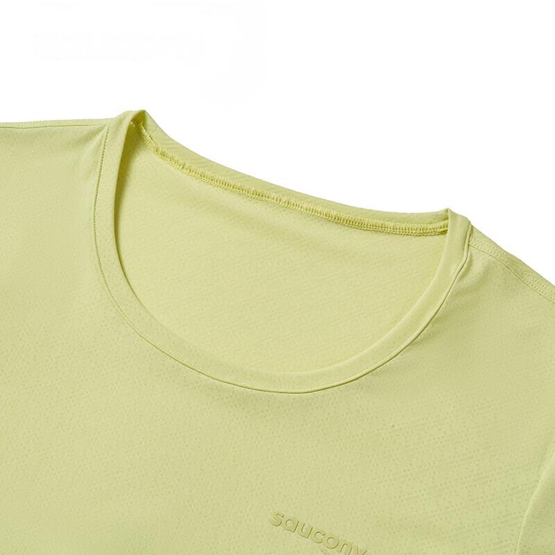SAUCONY Solid Color Crew Neck Pullover Long Sleeve T-Shirt Women Tops Gray Yellow Green SC1230005DY-GE41