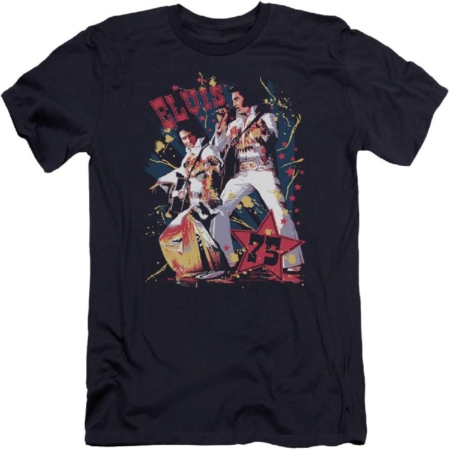 Elvis Presley - Mens Eagle Elvis Premium Slim Fit T-Shirt XXXXXL чёрный