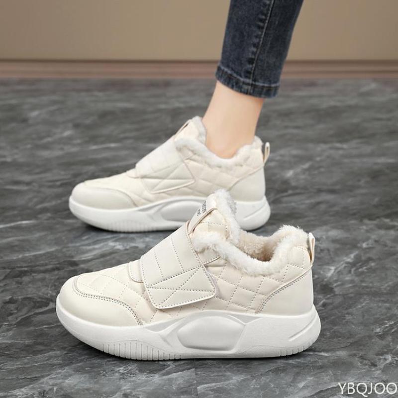 Dámské teplé bavlněné boty s měkkou podrážkou a fleecem na zimu Nový ležérní design s tlustou podrážkou Všestranné denní dámské sněhule Tenisky