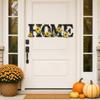 Wooden HOME Wall Decor Set 4 Pieces Sunflower Design Rustic Farmhouse Style Indoor Outdoor Hanging Signs for Seasonal Harvest Festival Decoration