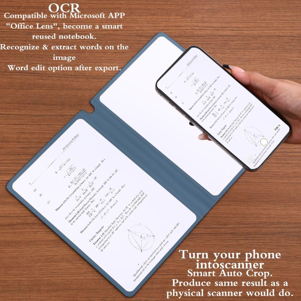 High Quality A5 Whiteboard Notebook Leather Reusable Erasable Memo Pad with Whiteboard Pen/Erasing Cloth Writing Board Students