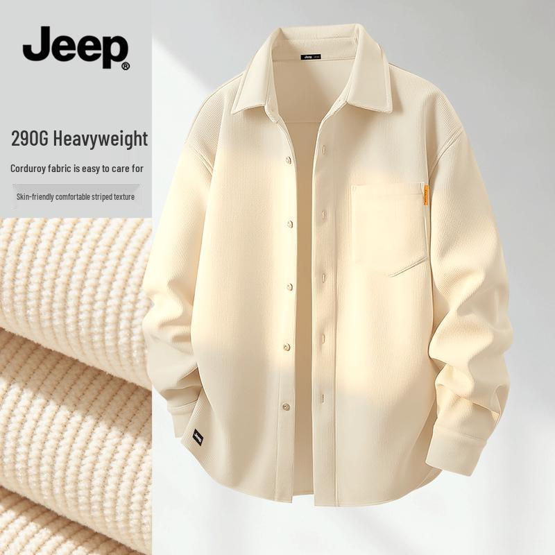 

JEEP Men s Casual Corduroy Long Sleeve Shirt 2XL