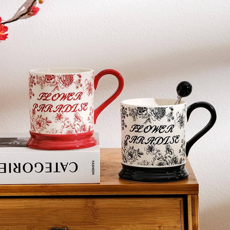 Retro Ceramic Mug Home Cup Creative Wedding Pair Coffee Cup Breakfast Cup Souvenir Goblet Cup