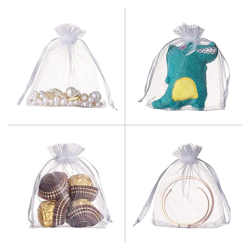 100Pcs/lot 9x12CM Organza Bags Jewelry Bag Wedding Party Decoration Drawable Bags Gift Pouches Jewelry Packaging