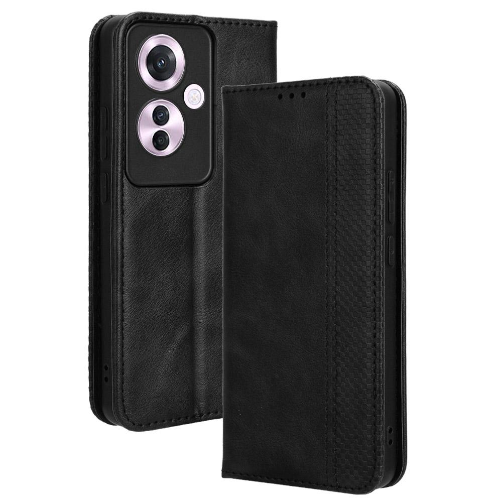 For Oppo Reno11 F 5G/F25 Pro 5G Wallet Case Retro PU Leather Phone Cover Magnetic Closing