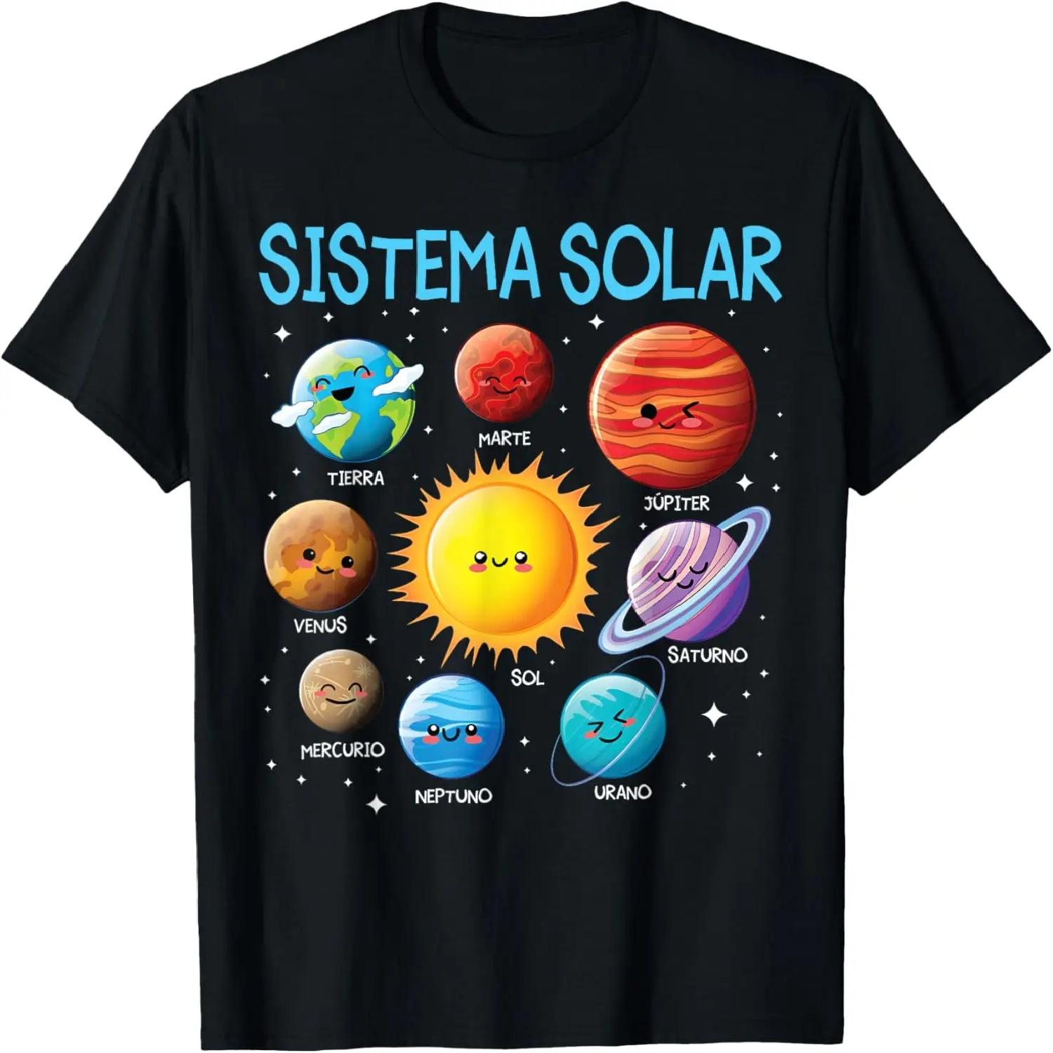 Spanish Solar System Cute Planet Space Español Sistema solar T-Shirt XXXXL