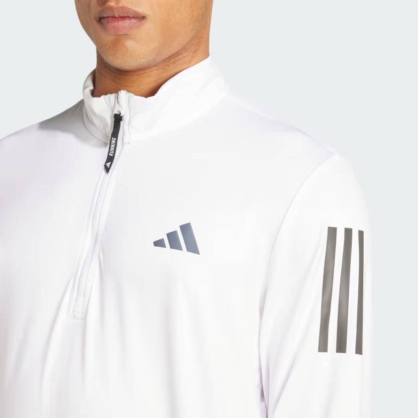 Adidas Own The Run Half-Zip Track Top Comfortable Sports Long Sleeve T-Shirt Men Tops White IV5423