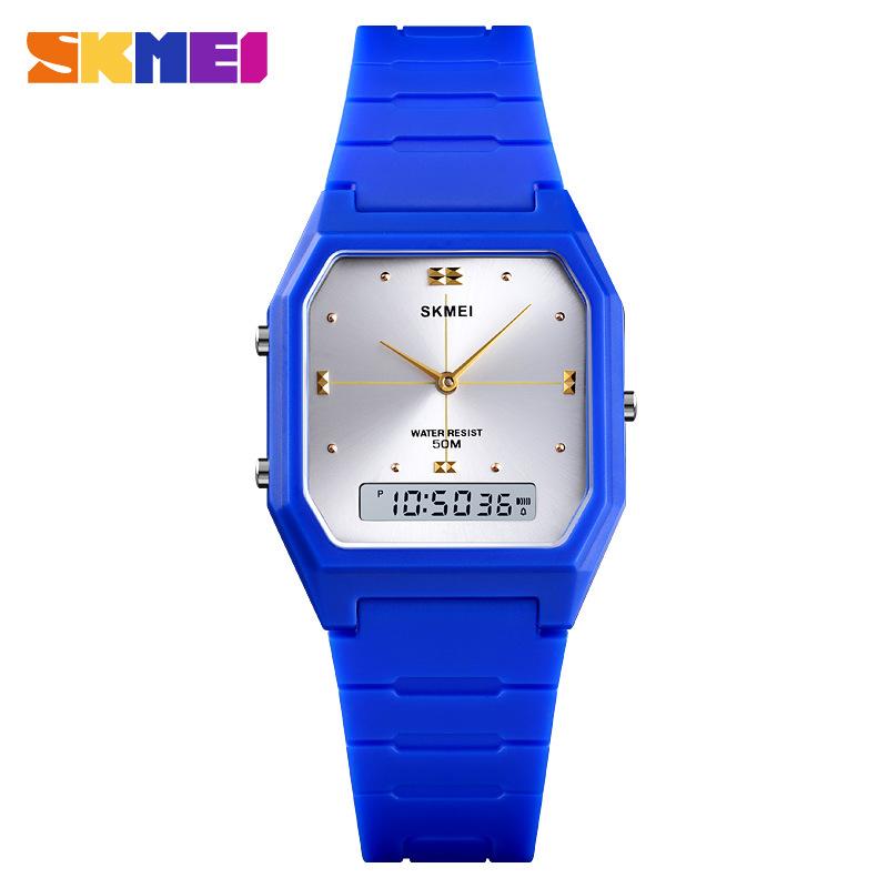 

Moment Beauty Горячая Распродажа Уличные Многофункциональные Спортивные Водонепроницаемые Парные Двойной Дисплей 3 Временных Электронных Часов синий