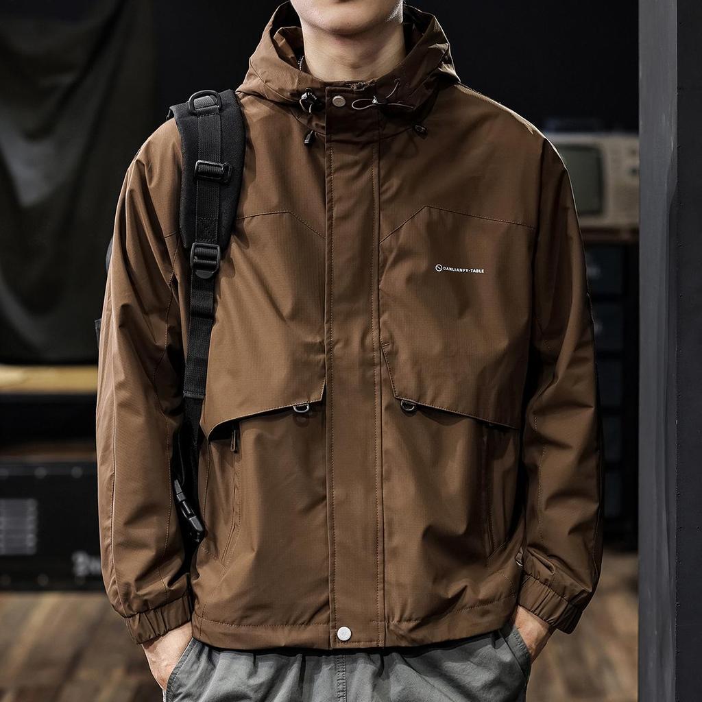 American Trendy Men's Waterproof Mountaineering Jacket 2024 - Autumn New Style Warm Outdoor Commuting Workwear