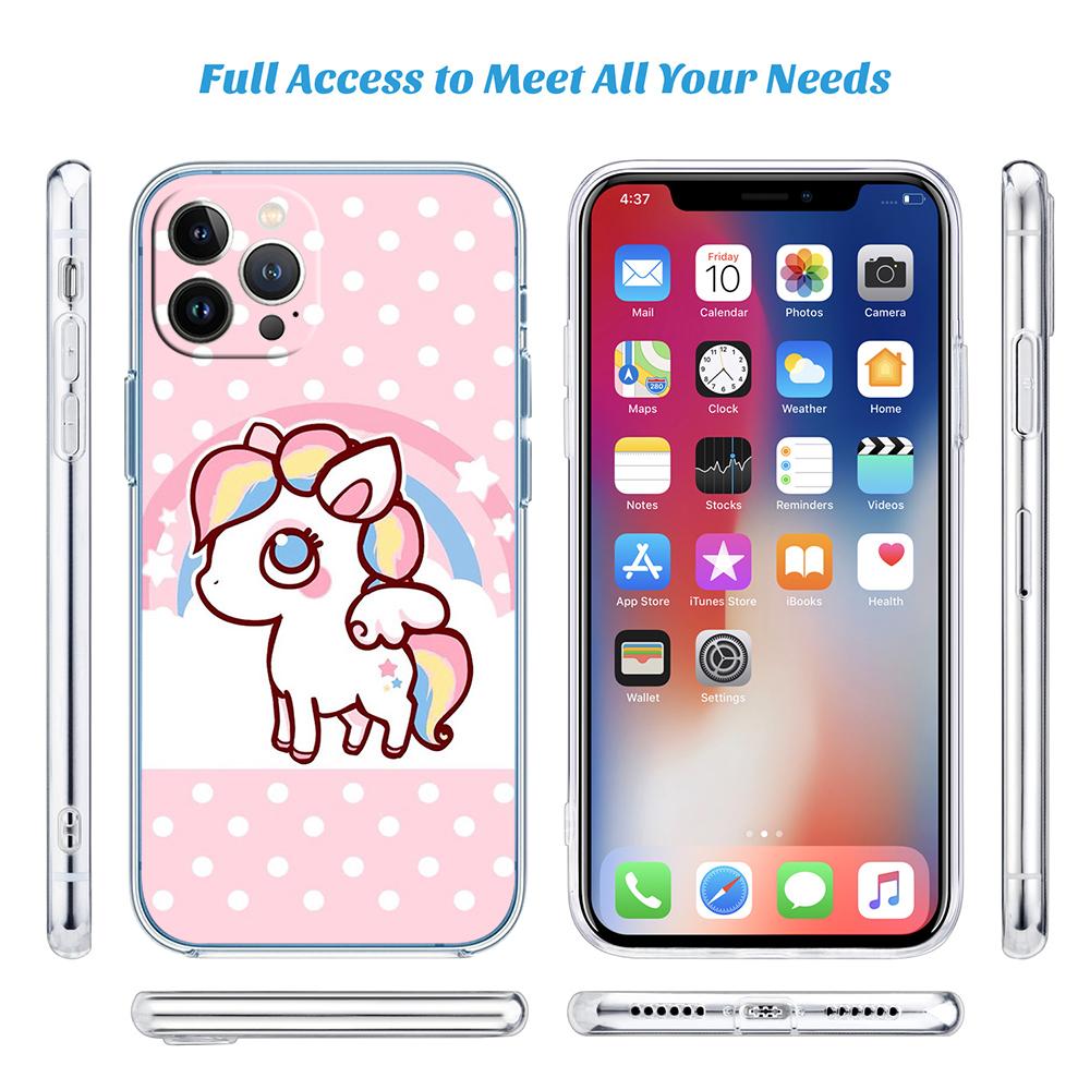 CJ103 Unicorn Cute Soft Shell Transparent Phone Case for Motorola Moto G7 G8 G9 G84 G85 G73 G24 G15 Z2 Play Power Plus