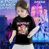 Onda Coreana KPOP Hunters Stampa Cartone Animato Outfit Genitore-Figlio Rumimila Zoyi T-shirt a Maniche Corte per Bambini