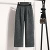 DIMANAF Plus Size Women Long Pants Loose Casual Elastic Waist Thick Lady Vintage Winter Autumn 2025 Bottoms