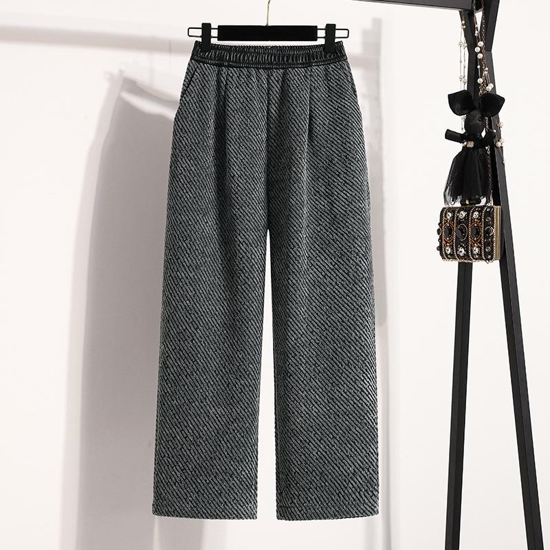 DIMANAF Plus Size Women Long Pants Loose Casual Elastic Waist Thick Lady Vintage Winter Autumn 2025 Bottoms