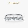 S925 Sterling Silver Irregular Geometric Zircon Ring - Women's Creative Design High-End Statement Piece