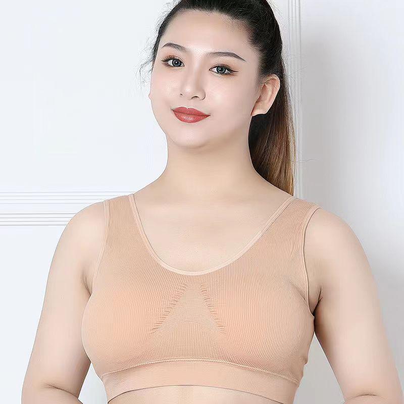 Plus Size Bras No Steel Ring Bra Vest Type Anti-sagging Gathered Mother Bra Sports Underwear