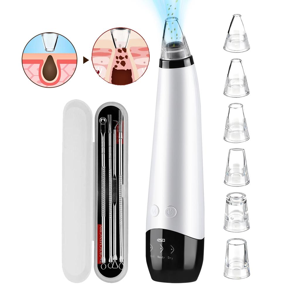 Electric Blackhead Remover Beauty Machine Dead Skin Remover Pore Vacuum Face Cleaner Kit Acne Needle Nose Black Dots Extractor