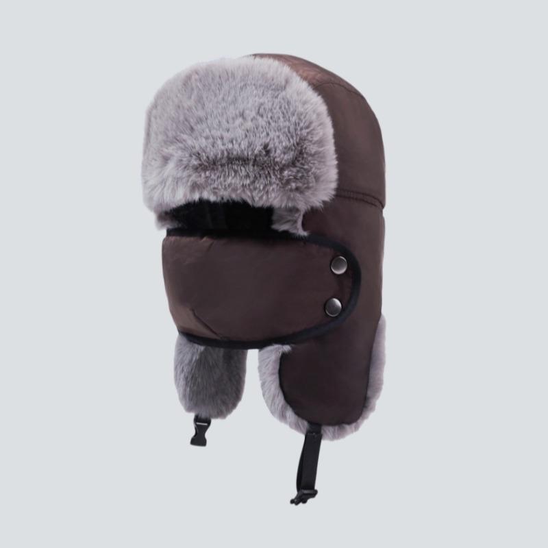 Men's windproof and warm cold hat, winter riding outdoor plush thickened ear protection cotton hat plush hat