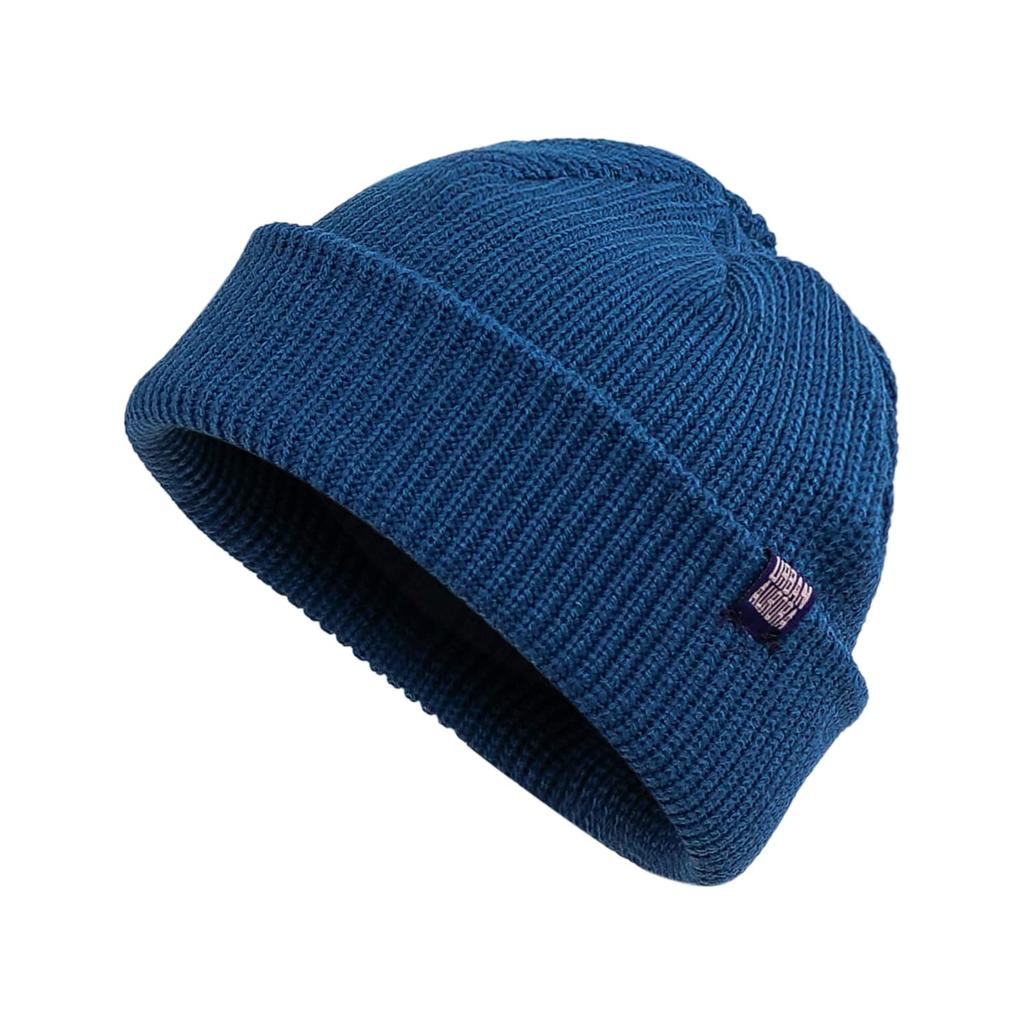 Clape Islamic Beanie Knit Cappuccino Solid Winter Navy Men's Cap, Shallow-Fit, Striped, Short, Lid, Color, Spring, Summer, Autumn, (KH33 - Blue)