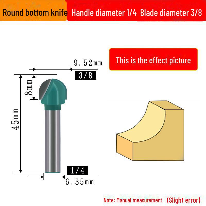 1/4" Bearing Woodworking Milling Cutter Set: Trimming, Engraving, V-Shaped, Straight, & Round Bottom Knives