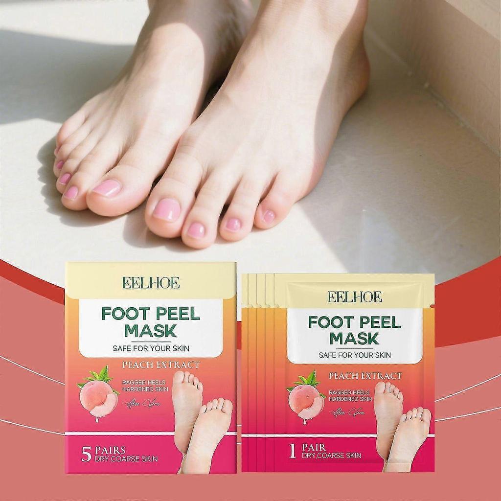 EELHOE Peach Foot Mask: Plant Extracts, Hydrating and Softening, Improves Dryness, Daily Foot Care.