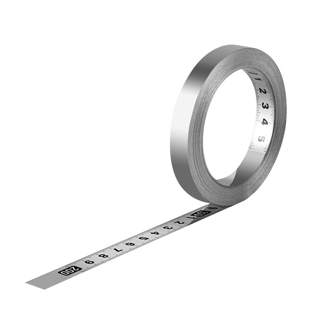 Self-Adhesive Stainless Steel Workbench Ruler Tape Desk Steel Flexible Scale Sticker Adhesive Tape Measure DIY Improvement Tool