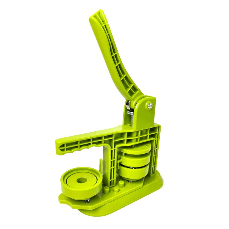 Green 58mm Badge Maker Machine for DIY Making Round Badge Pins Fridge Magnets Professional Rotating Type Manual Press Machine