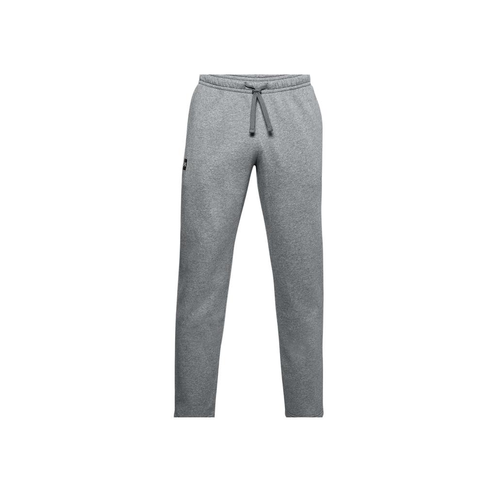 Under Armour Logo Pattern Drawstring Elastic Waist Mid Rise Loose Straight Leg Sports Pants Men Pants Light-Gray 1357129-012