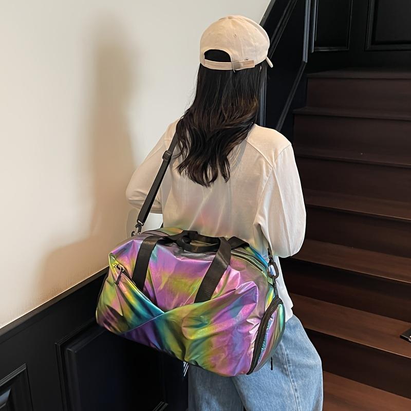 Damen Sport- und Reisetasche mit großem Fassungsvermögen - Sport-Tote aus Nylon mit Schuhfach, verstellbarem Riemen, ideal für Fitness, Reisen, Geschäftsreisen