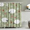 Modern Farmhouse Sheep Pattern Shower Curtain Green Decor Home Decoration Waterproof Liner For Bathtub In Bathrooms