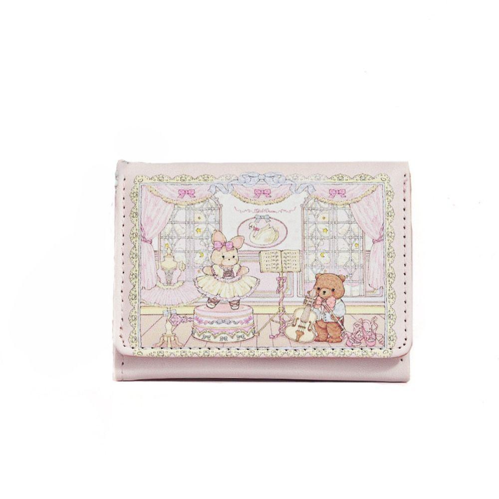 

Portable Money Bag Multi Slot Card Holders Vintage Short Wallet Girl