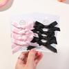 4pcs Girls Bowknot Hair Clips Baby White Black Lovely Hairpins Ribbon Bow Headwear Sweet Cute Barrettes Hair Accessories Gift