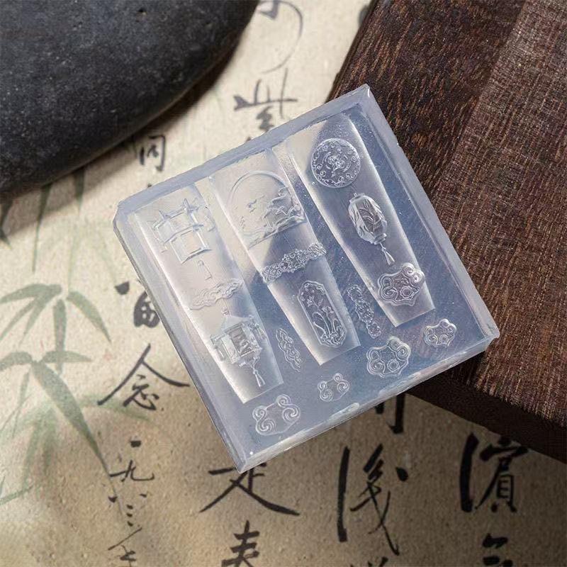 Vintage Porcelain Vase 3D Silicone Nail Mold For Nail Charms Diy Nail Art Decorations Soft Stamping Mold Manicure Design Tools