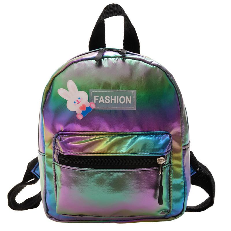 Colored Rabbit Laser Bear Letter Fashion Backpack Breathable Suitable Daily