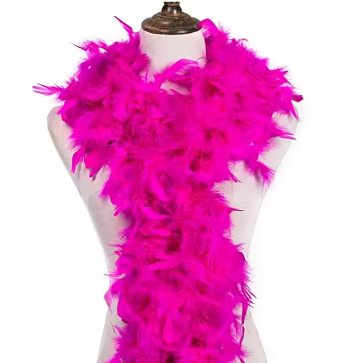 Dyed Red Scarf 80g Turkey Feather Boa for Home Party Wedding Christmas Decor DIY Craft Clothing Costume Dance Dress Accessory