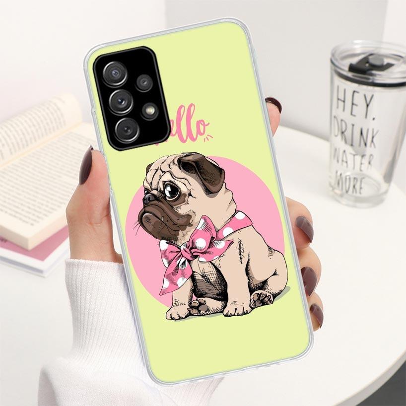 Love Pugs Cute Dog Phone Case For Samsung Galaxy A16 A26 A36 A56 A15 A14 A13 A12 A55 A54 A53 A25 A24 A23 A35 A34 A33 A05S A04S A