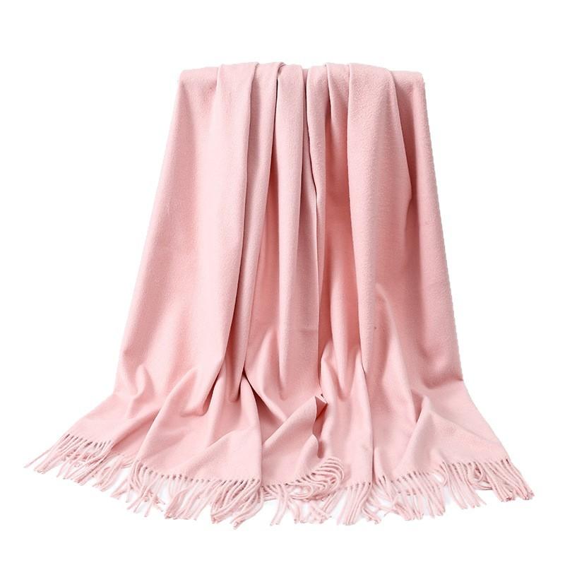 Wool Scarf Women's Winter Korean Style Thickened Warm Solid Color Scarf Shawl High End Versatile Cashmere Scarf