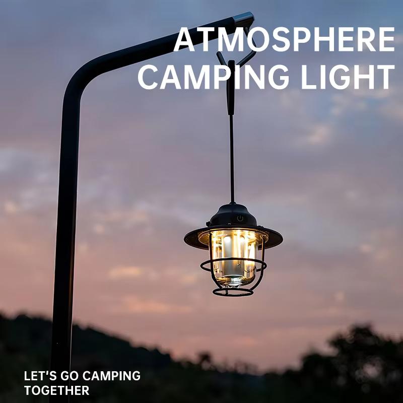 Retro Style Camping Tent Lamp Long Lasting Portable LED Emergency Light Outdoor Decorative Atmosphere Lantern For Picnic