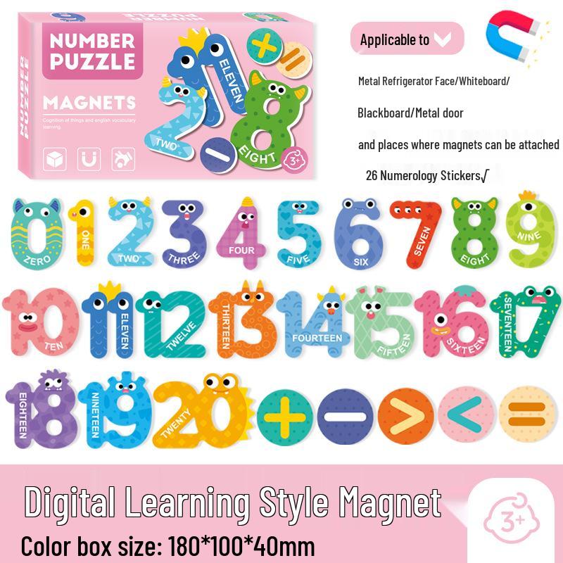 Children's Educational Magnetic Blackboard & Refrigerator Puzzle with 26 Alphabet Letters, Animal Shapes, and Numbers.