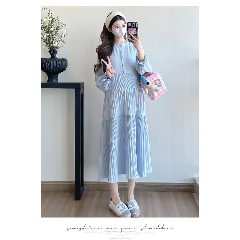 Платье для беременных Весна Осень 2026 Новое Модное Свободное Платье-Рубашка, Прикрывающее Живот Весеннее Платье для Беременных M