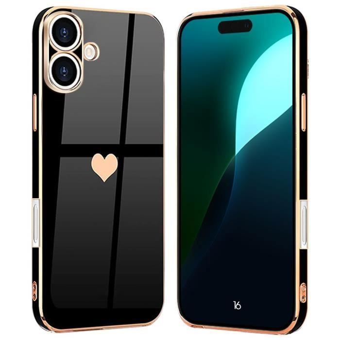 Protective Case - BOOLING - for iPhone 16 - Shockproof - Ultra Slim - Heart Pattern