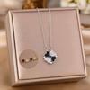 Women's Silver Titanium Steel Necklace with Micro-Inlaid Zircon - Elegant, Durable Clavicle Chain Jewelry