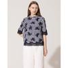 Women Check Flower Lace Blouse Zbl6262170