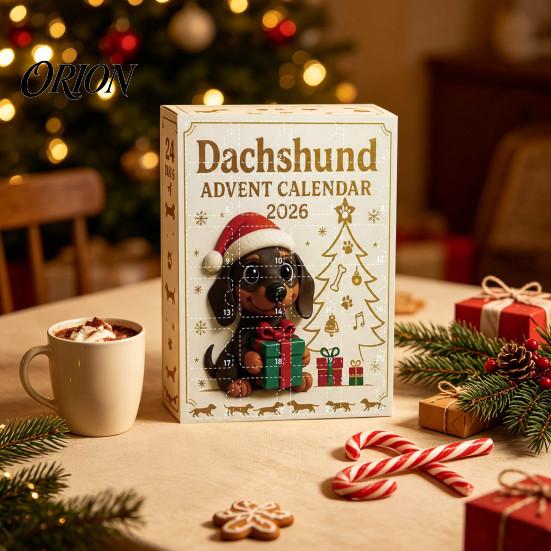 Unique Christmas Collectibles 2026 Dachshund Advent Calendar, 24 Days Dog Collectible Set, Pcs Countdown Surprise 2D Acrylic Holiday Figures Calendar