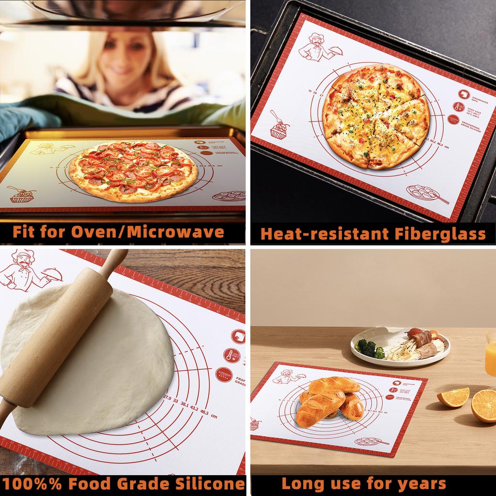 New Oversize 80/70/60cm Silicone Baking Mat Pastry Rolling Kneading Pad Kitchen Crepes Pizza Dough Non-stick Pan Pastry mat