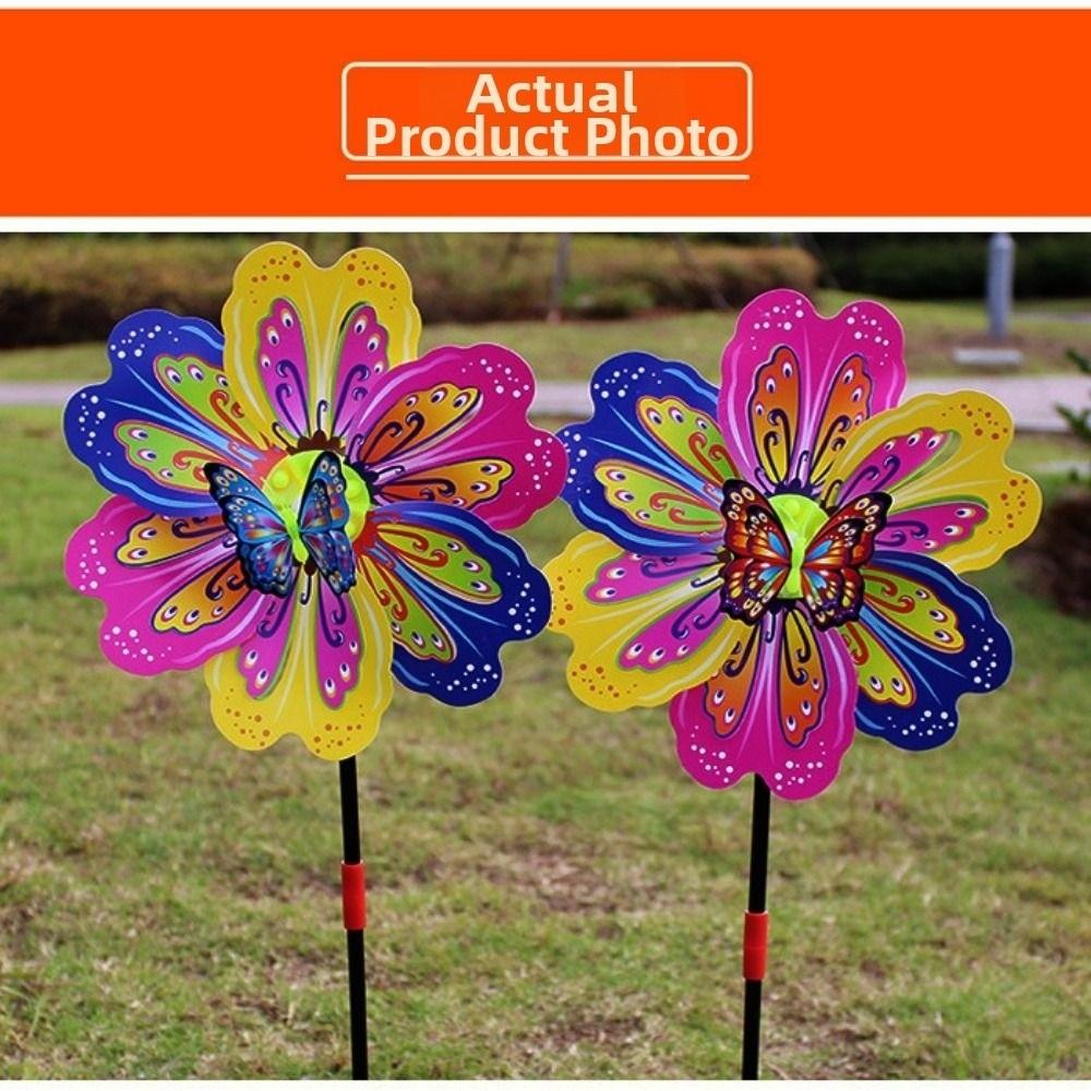 Multistyles Plastic Dance Butterfly Windmill Rotating Wind Spinner Outdoor Party Picnic Decor