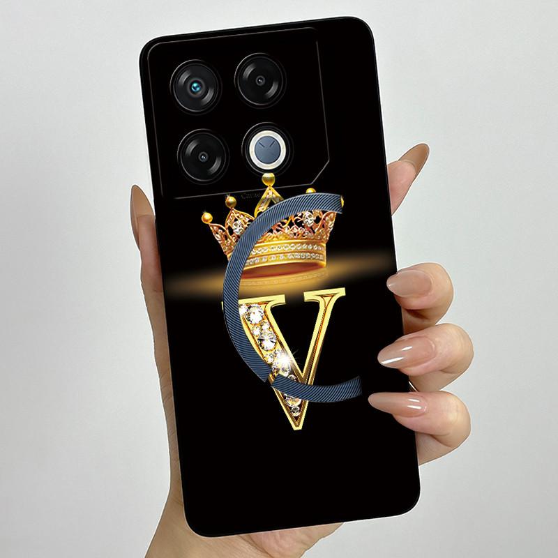 For Infinix GT 20 Pro Case Luxury Crown Letter Soft Silicone Back Cover For Infinix GT20 Pro GT20Pro Coque Infinix X6871 Fundas