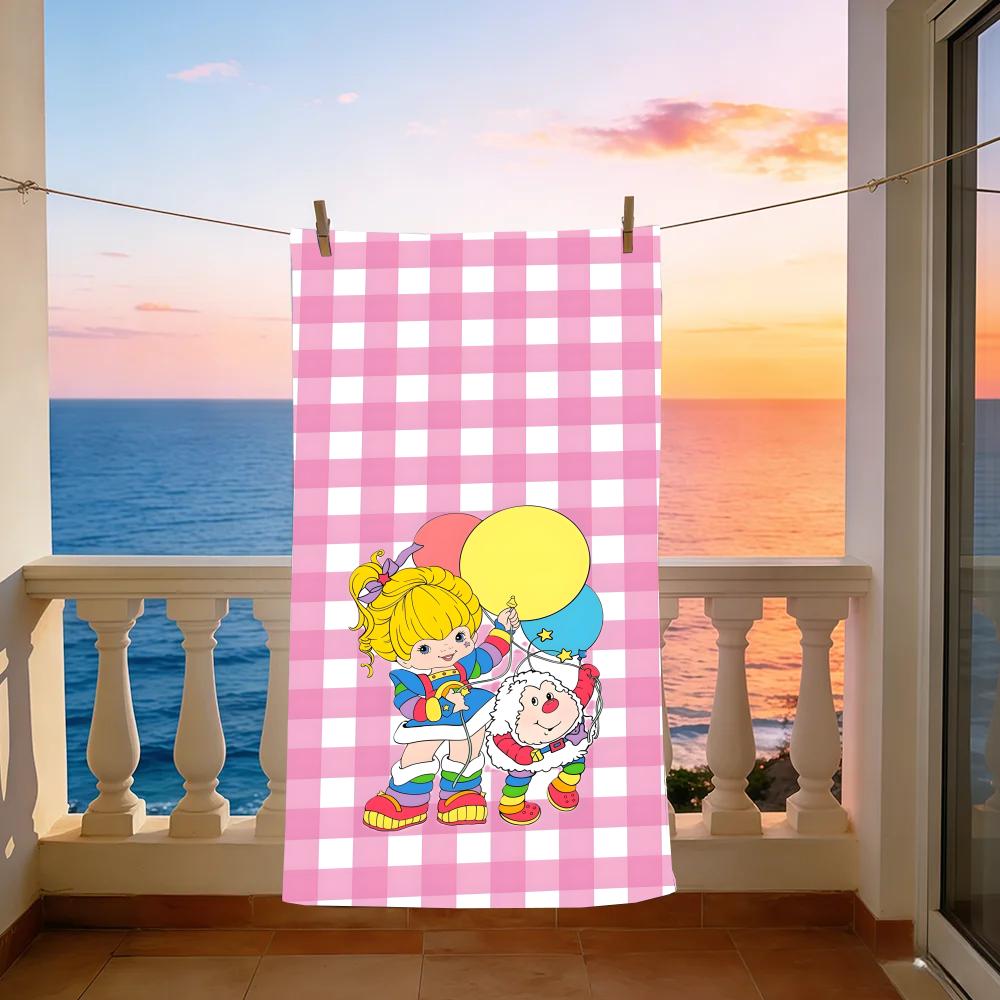 Cartoon Rainbow Brite Towel Towel Beach Towel Oversized Quick Dry Towel Absorbent Soft Swim BeachTowels for Men Women