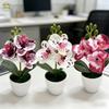 Konstgjord Phalaenopsis Bonsai Simulering Växter Krukväxter för Trädgård Bord Hem Sovrum Dekoration Utomhus Konstgjord Växt Prydnad