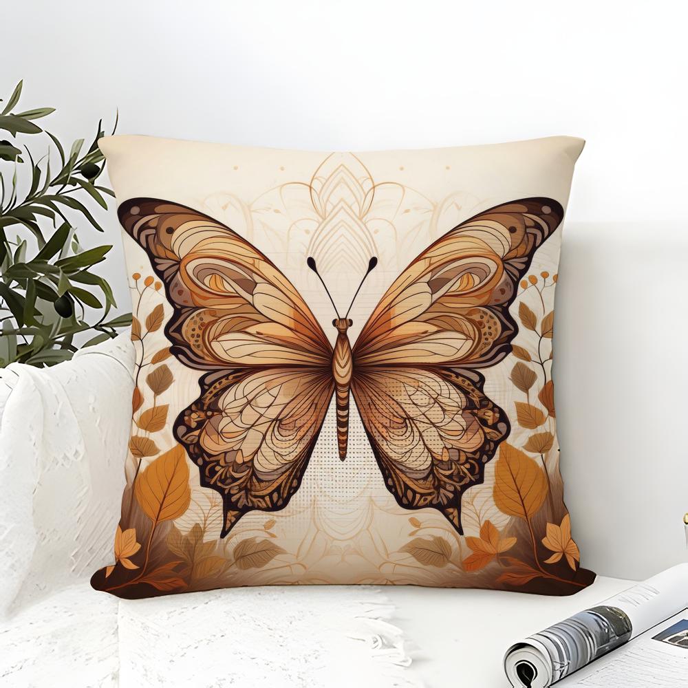 Colorful And Beautiful Butterfly Pillow Case Linen Pillow Case Sofa Home Decor Cushion Cover Cushion Cove