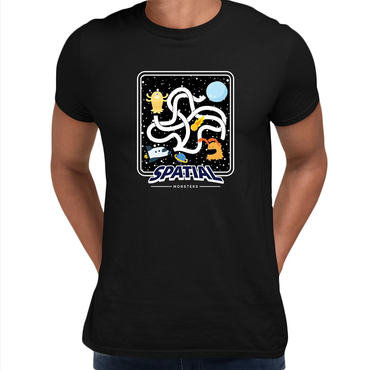 

Space Retro Spatial Monster Game Shooter Men Shirt Unisex Crew Neck T Shirt Mens Womens Tees Top L